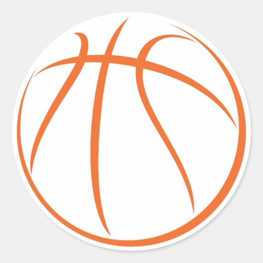 Basketball Ronde Sticker (Voorkant)