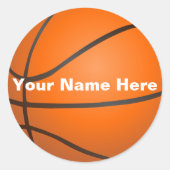 Basketball Ronde Sticker (Voorkant)