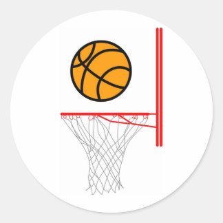 Basketball Ronde Sticker