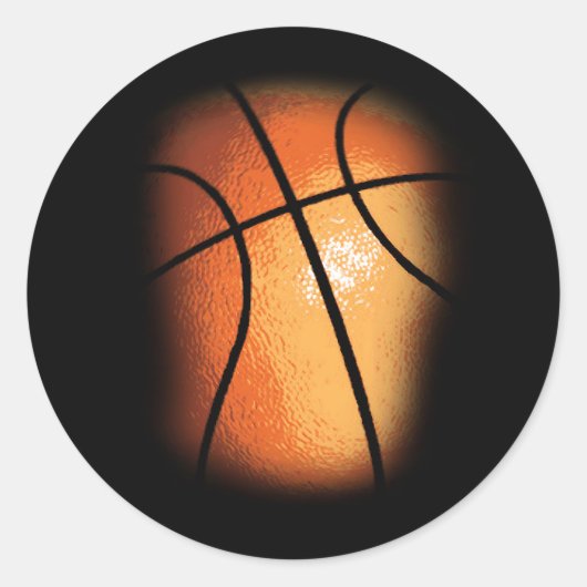 Basketball Ronde Sticker (Voorkant)
