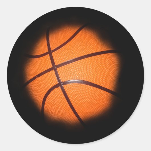 Basketball Ronde Sticker (Voorkant)