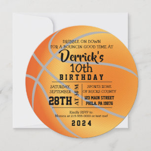 BASKETBALL ROUND Birthday Party Invitation Kaart