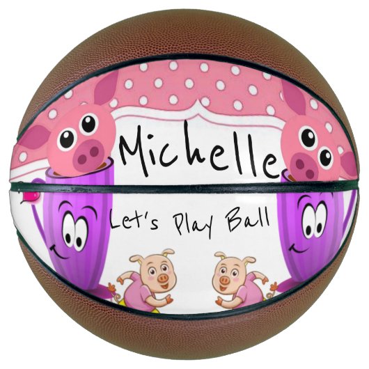 Basketball Roze Mokken Basketbal (Voorkant)