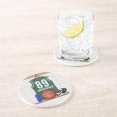 BasketBall Sandstone Drink onderzetters (groen) (Zijkant)