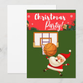 Basketball Santa Claus speelt met kerst Kaart (Voorkant / Achterkant)