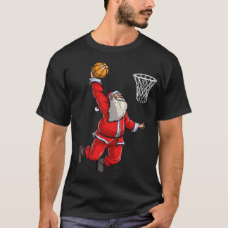 Basketball Santa Slam Dunk Kerstmis Ball Spo T-shirt