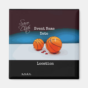 Basketball Save the Date of Party Invitation Magneet