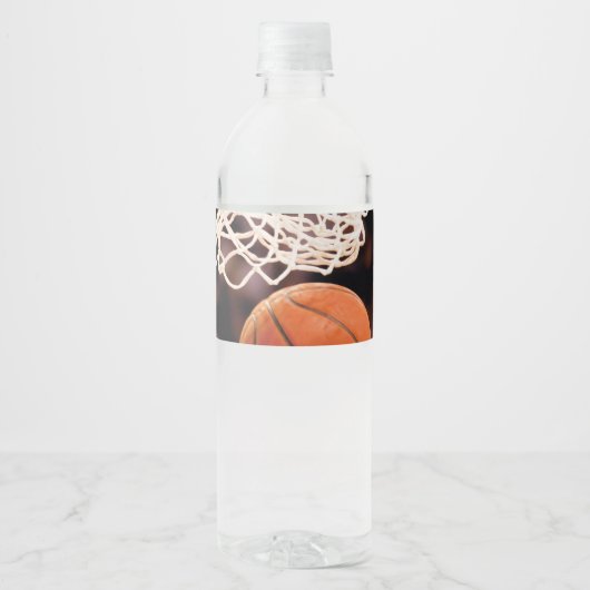 Basketball Scoring Waterfles Etiket (Voorkant)