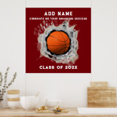 Basketball Senior Afstuderen Congring Poster (Keuken)