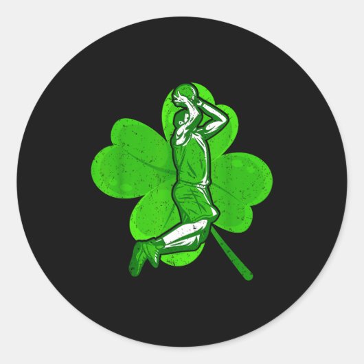 Basketball Shamrock St Patrick's Day Srt Lover Boy Ronde Sticker (Voorkant)