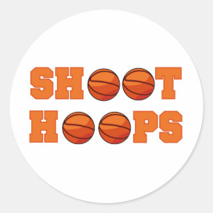 Basketball Shoot Hoops T-shirts en cadeautjes Ronde Sticker