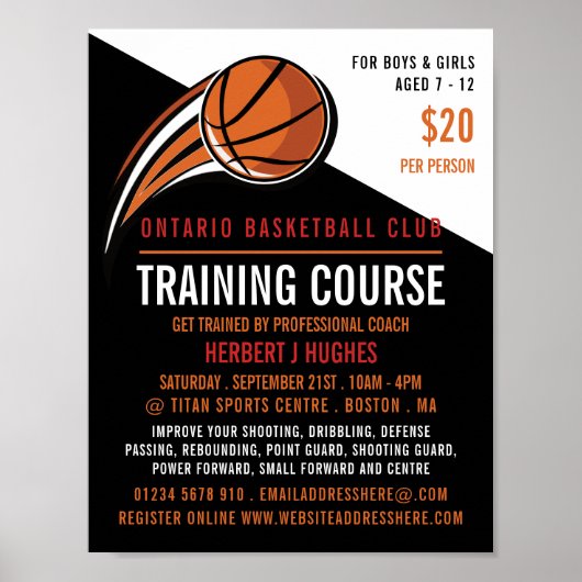 Basketball Shot, Basketball Training Course Poster (Voorkant)