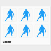 Basketball Silhouette Vierkante Sticker (Vel)