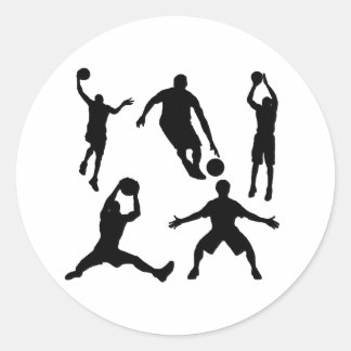 Basketball Silhouettes Ronde Sticker