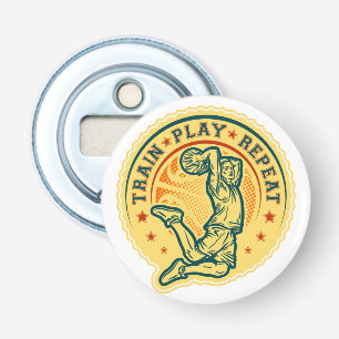 Basketball Slam Dunk  Design Button Flesopener