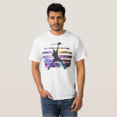 Basketball Slam Dunk Silhouette | Zonsondergang gl T-shirt (Voorkant volledig)