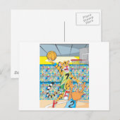 Basketball Slam Dunk van Tiger, onder toezicht van Briefkaart (Voorkant / Achterkant)