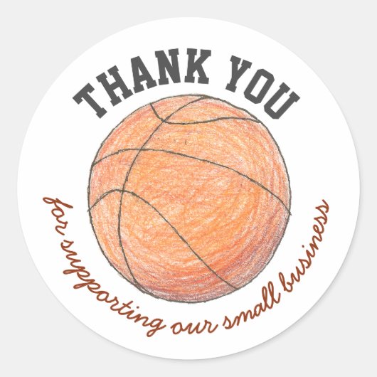 Basketball small business dank je sticker (Voorkant)