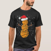 Basketball Snowman Christmas Holiday Design T-shirt (Voorkant)