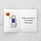 Basketball Snowman Kerstmis Feestdagen Kaart (Binnen)