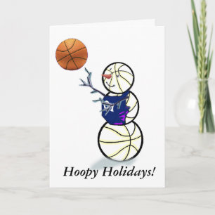 Basketball Snowman Kerstmis Feestdagen Kaart