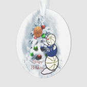 Basketball Snowman Kerstmis Ornament (voorkant)