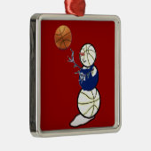 Basketball Snowman Metalen Ornament (Rechts)