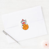 Basketball Socket Monkey Ronde Sticker (Envelop)