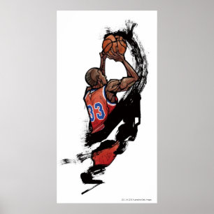Basketball-speler houdt bal vast poster