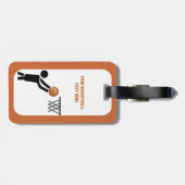 Basketball-speler met ball custom bagagelabel (Achterkant horizontaal)