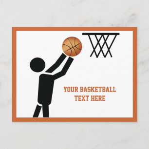 Basketball-speler met ball custom briefkaart