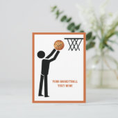 Basketball-speler met ball custom briefkaart (Staand voorkant)