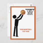 Basketball-speler met ball custom briefkaart (Voorkant / Achterkant)