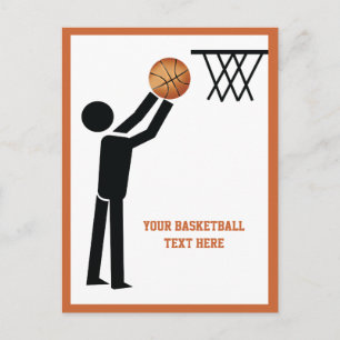 Basketball-speler met ball custom briefkaart