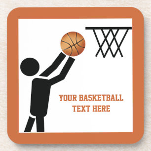 Basketball-speler met ball custom drankjes onderzetter