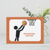 Basketball-speler met ball custom kaart (Staand voorkant)