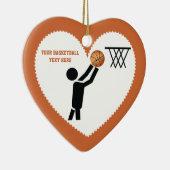 Basketball-speler met ball custom keramisch ornament (Rechts)