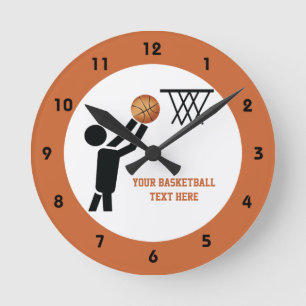 Basketball-speler met ball custom ronde klok