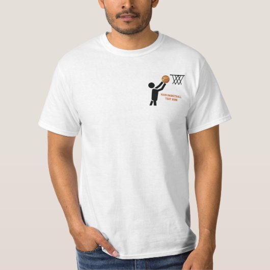 Basketball-speler met ball custom t-shirt (Voorkant)