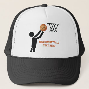 Basketball-speler met ball custom trucker pet