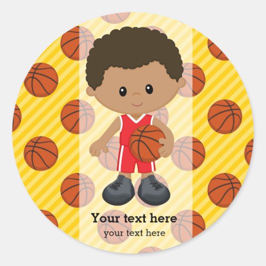 Basketball-speler Ronde Sticker (Voorkant)
