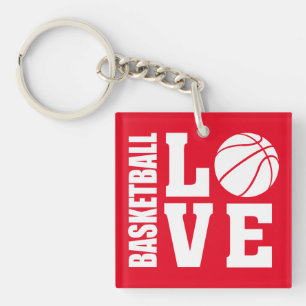 Basketball-spelers, Rood, BASKETBALL-toets Sleutelhanger