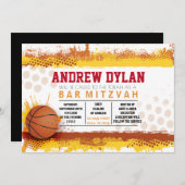 BASKETBALL SPLASH Bar Mitzvah Invitation (Devant / Derrière)