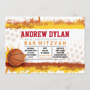 BASKETBALL SPLASH Bar Mitzvah Uitnodiging