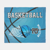 Basketball 🏀 Sport Design in Baby Blue Fleece Deken (Voorkant (Horizontaal))