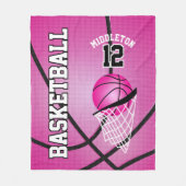Basketball 🏀 Sport Design - Roze Fleece Deken (Voorkant)