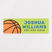 Basketball sport naam telefoonnummer bezit labels (Design 1)