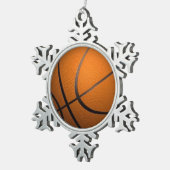 Basketball Sport Tin Sneeuwvlok Ornament (Rechts)