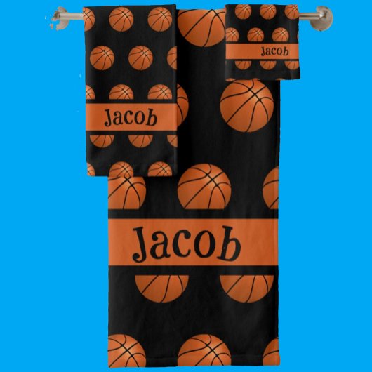 Basketball Sportkeuzeknop Bad Handdoek