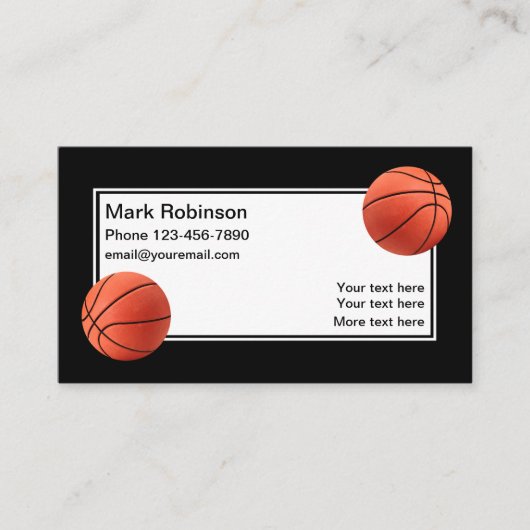 Basketball Sportkool Visitekaartje (Voorkant)